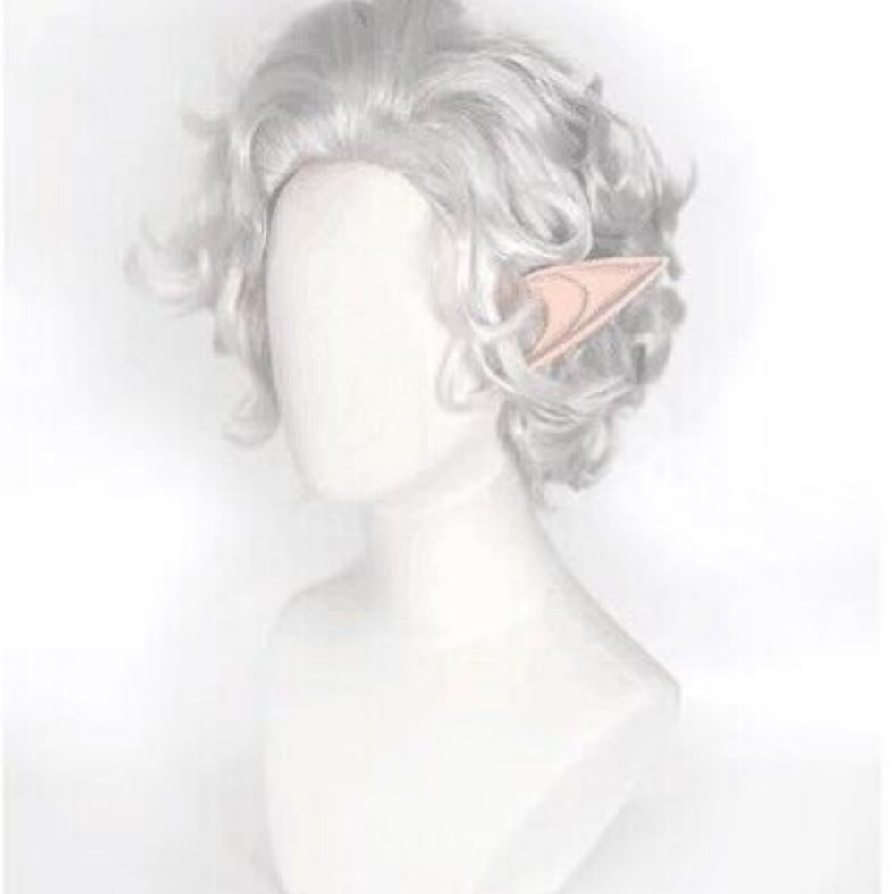 Game Baldur's Gate 3 Astarion Vagrant Vampire Cosplay Wig Heat Resistant Synthetic Hair and Elf Ear Halloween Costume Accessories