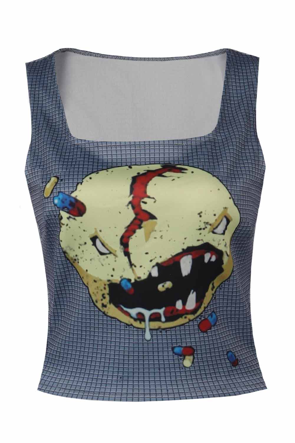 Game Cyberpunk 2077 V Printed Top Outfits Halloween Carnival Suit Cosplay Costume
