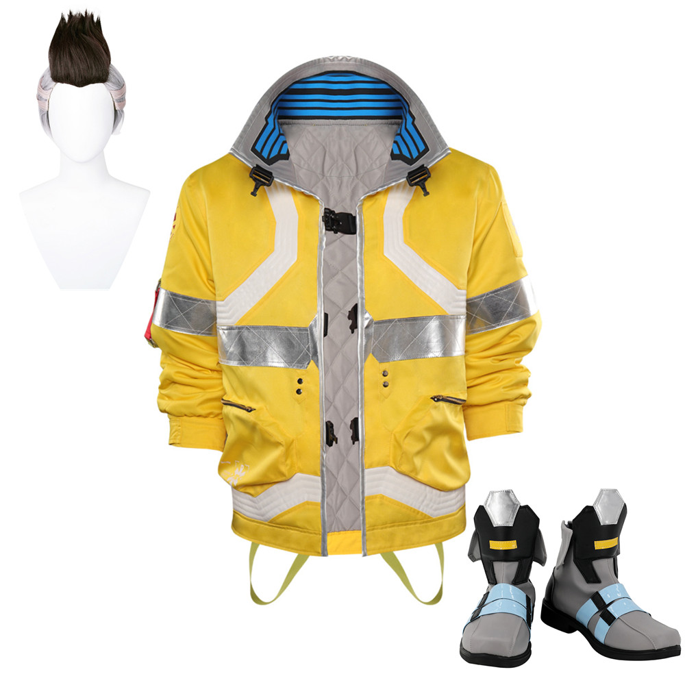 Game Cyberpunk David Martinez Yellow Coat Outfits Halloween Carnival Suit Cosplay Costume