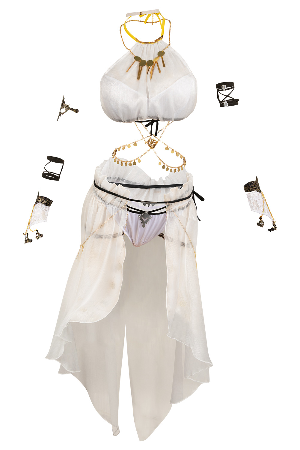 Game Final Fantasy Tifa Lockhart White Mesh Cover Ups Swimsuit Set Outfits Halloween Carnival Suit Cosplay Costume