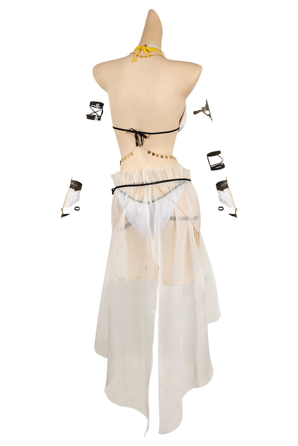 Game Final Fantasy Tifa Lockhart White Mesh Cover Ups Swimsuit Set Outfits Halloween Carnival Suit Cosplay Costume