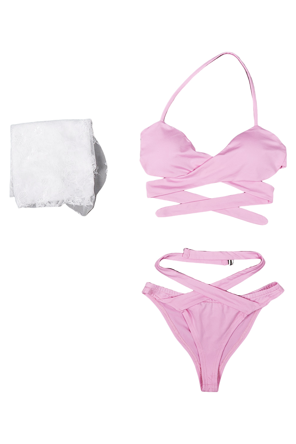 Game Final Fantasy VII Aerith Gainsborough Pink Bikini Beach Swimsuit Outfits Halloween Carnival Suit Cosplay Costume
