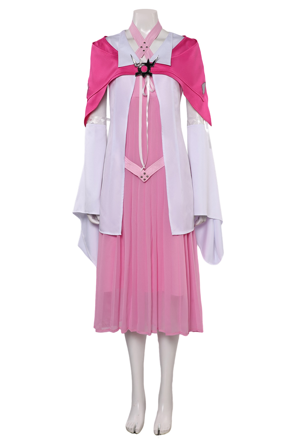 Game Final Fantasy VII Aerith Gainsborough Pink Dress With Shawl Outfits Halloween Carnival Suit Cosplay Costume