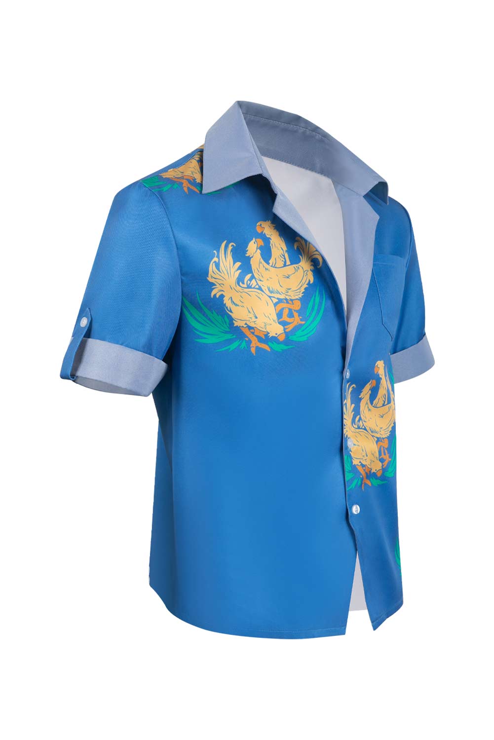 Game Final Fantasy VII Cloud Strife Cloud Chocobo Printed Blue Beach Shirt Outfits Halloween Carnival Suit Cosplay Costume