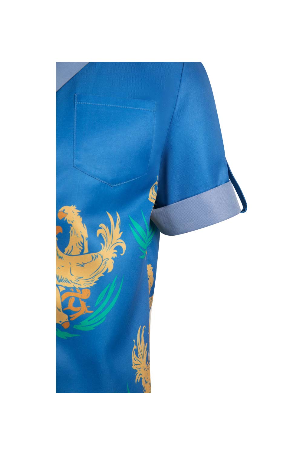 Game Final Fantasy VII Cloud Strife Cloud Chocobo Printed Blue Beach Shirt Outfits Halloween Carnival Suit Cosplay Costume