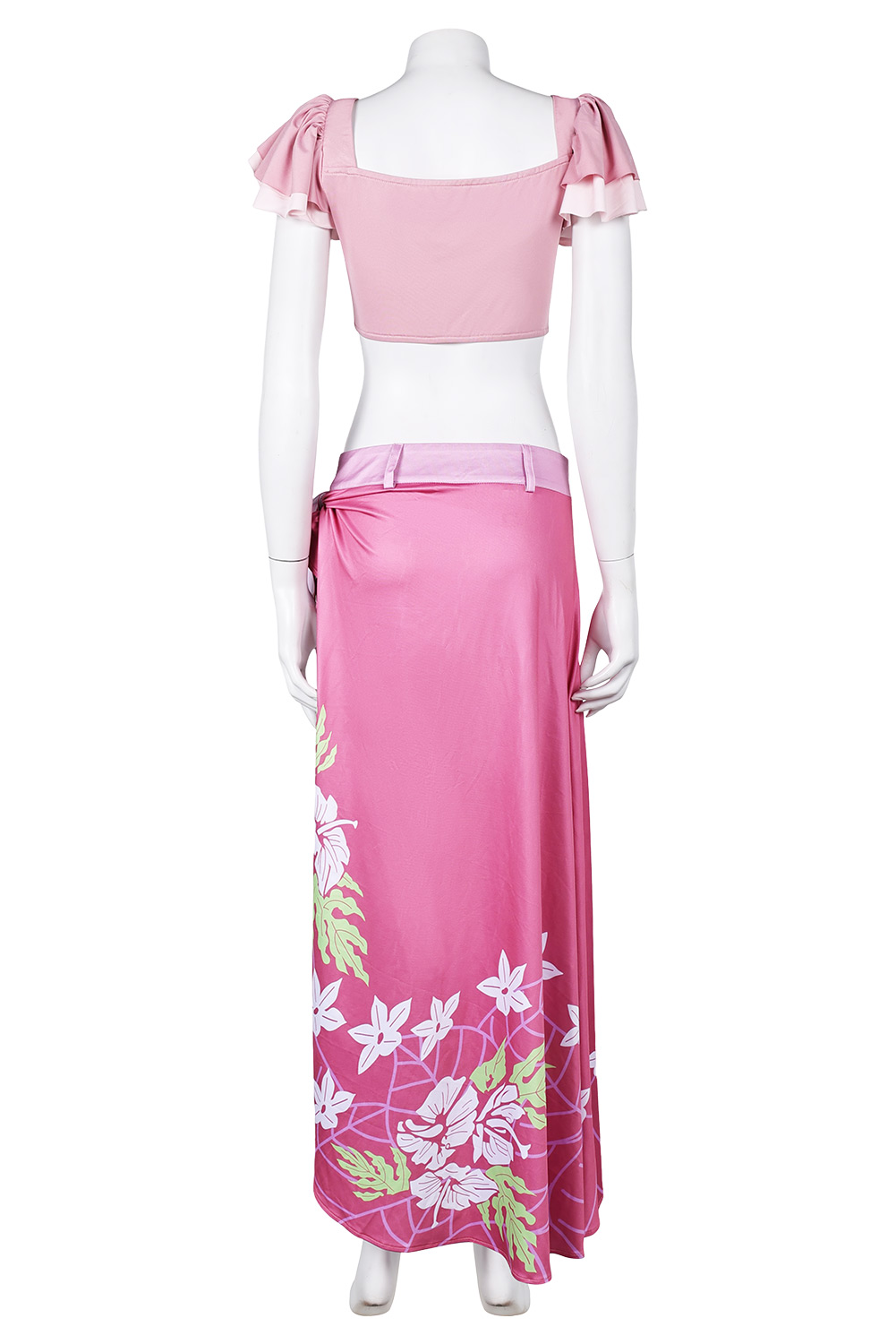 Game Final Fantasy VII Rebirth Aerith Gainsborough Printed Sunscreen Beach Skirt Set Outfits Halloween Carnival Suit Cosplay Costume