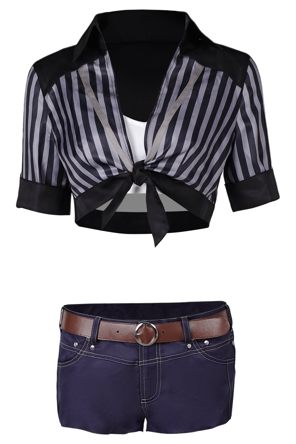 Game Final Fantasy VII Rebirth Tifa Lockhart Black Striped Sunscreen Swimsuit Outfits Halloween Carnival Suit Cosplay Costume