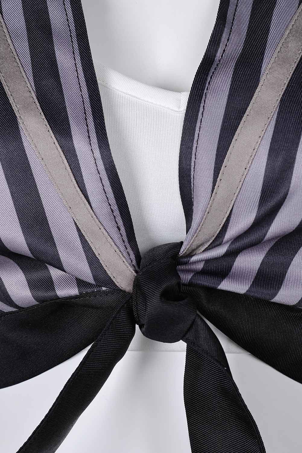 Game Final Fantasy VII Rebirth Tifa Lockhart Black Striped Sunscreen Swimsuit Outfits Halloween Carnival Suit Cosplay Costume