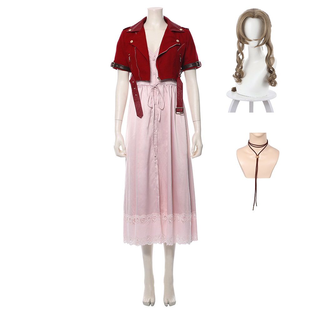 Game Final Fantasy VII Remake Aerith Gainsborough Outfits Halloween Carnival Suit Cosplay Costume