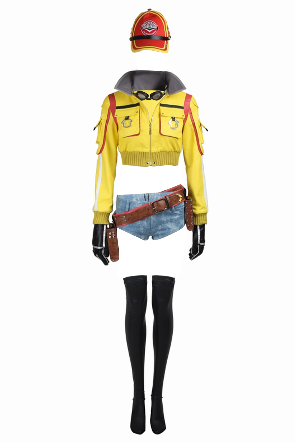 Game Final Fantasy XV Cindy Aurum Women Yellow Full Set Outfits Halloween Carnival Suit Cosplay Costume