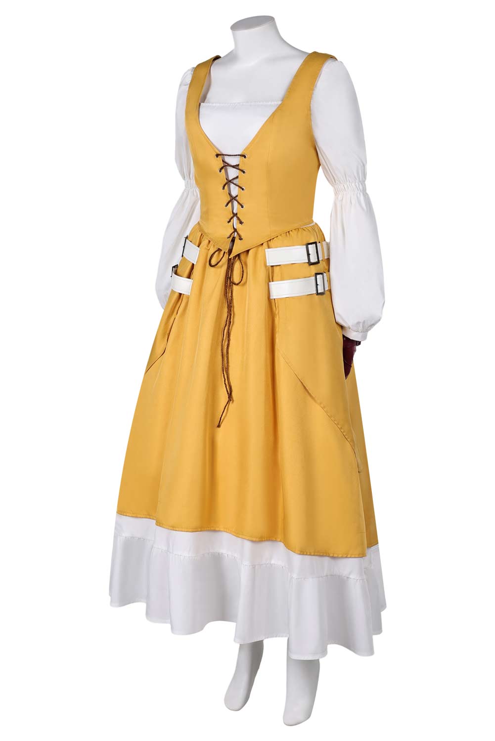 Game Final Fantasy XVI Aerith Gainsborough Yellow Dress Outfits Halloween Carnival Suit Cosplay Costume