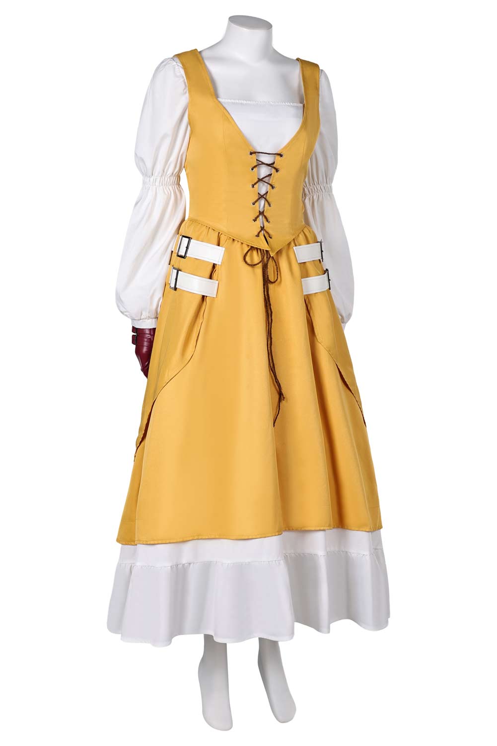 Game Final Fantasy XVI Aerith Gainsborough Yellow Dress Outfits Halloween Carnival Suit Cosplay Costume