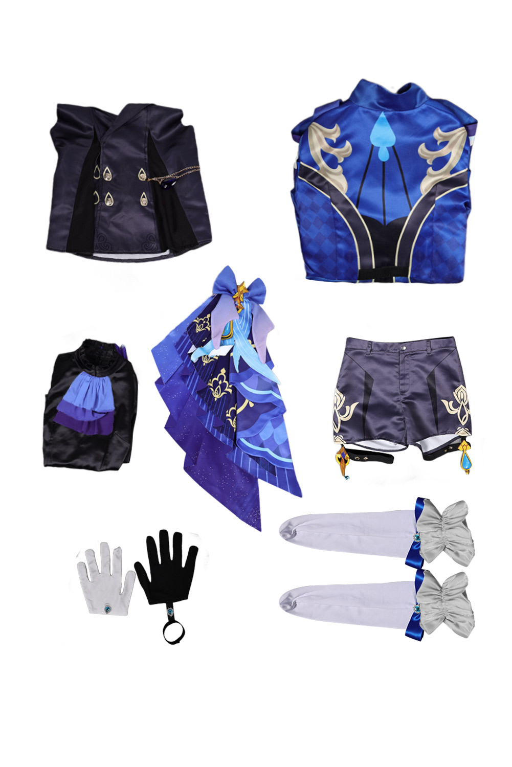 Game Genshin Impact Furina de Fontaine Blue Uniform Outfits Halloween Carnival Suit Cosplay Costume
