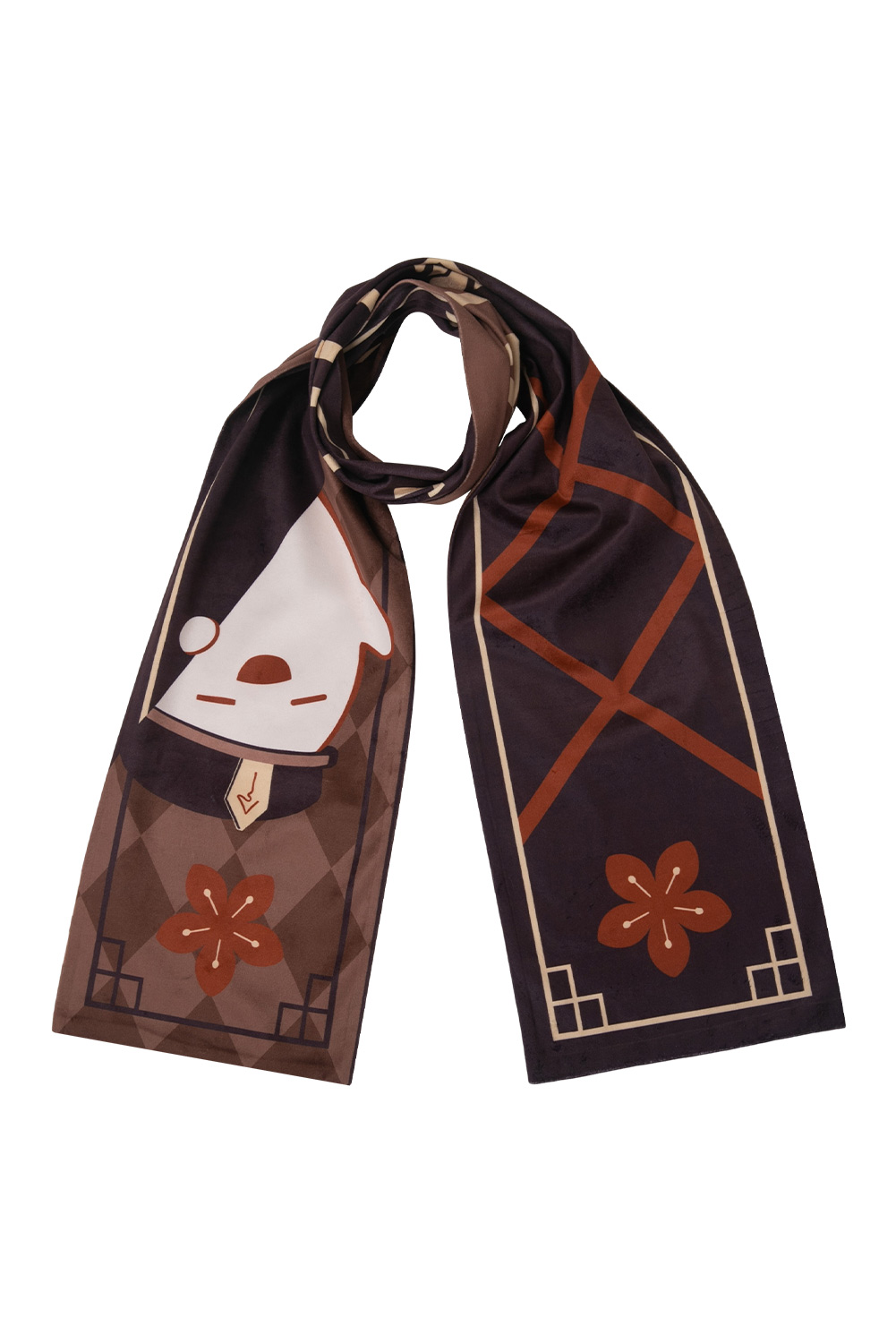 Game Genshin Impact Hu Tao Cosplay Plush Printed Scarf Halloween Costume Accessories Original Design