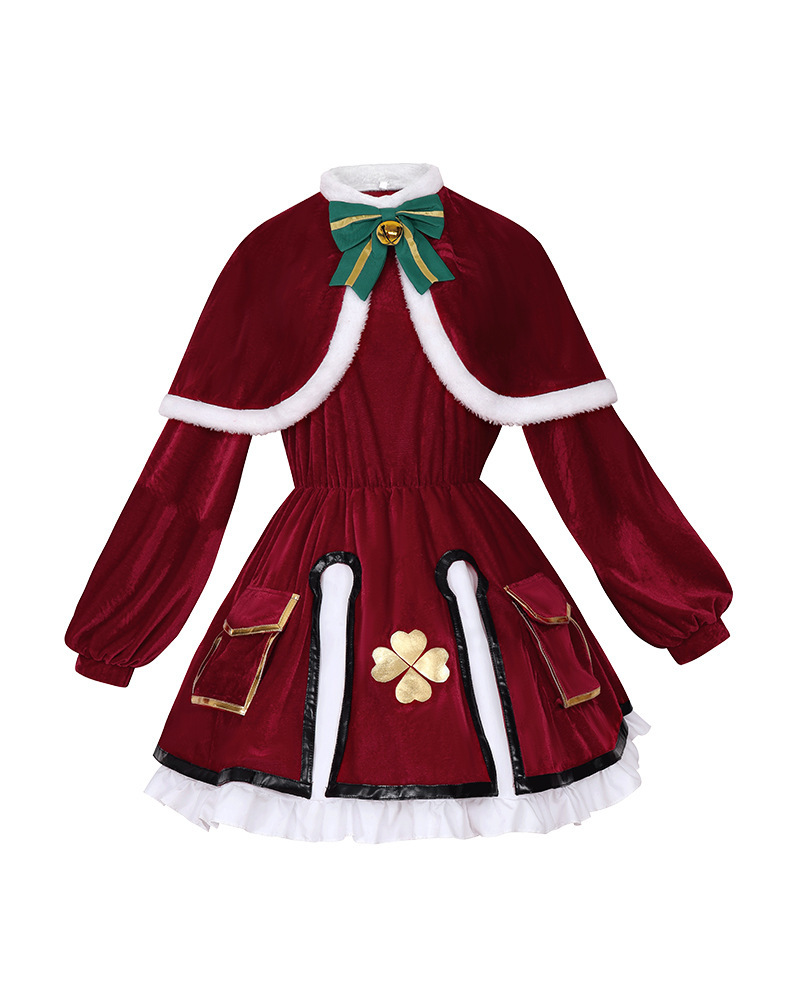 Game Genshin Impact Klee Christmas Dress Outfits Halloween Carnival Suit Cosplay Costume