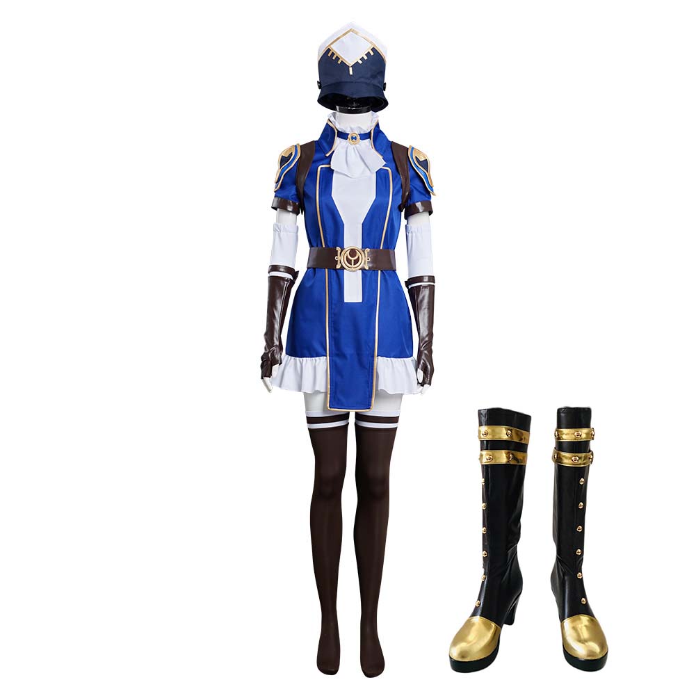 Game League of Legends Lol Arcane Sheriff Piertopher Kathleen Cosplay Costume Skirt Dress Festival Carnival Christmas 