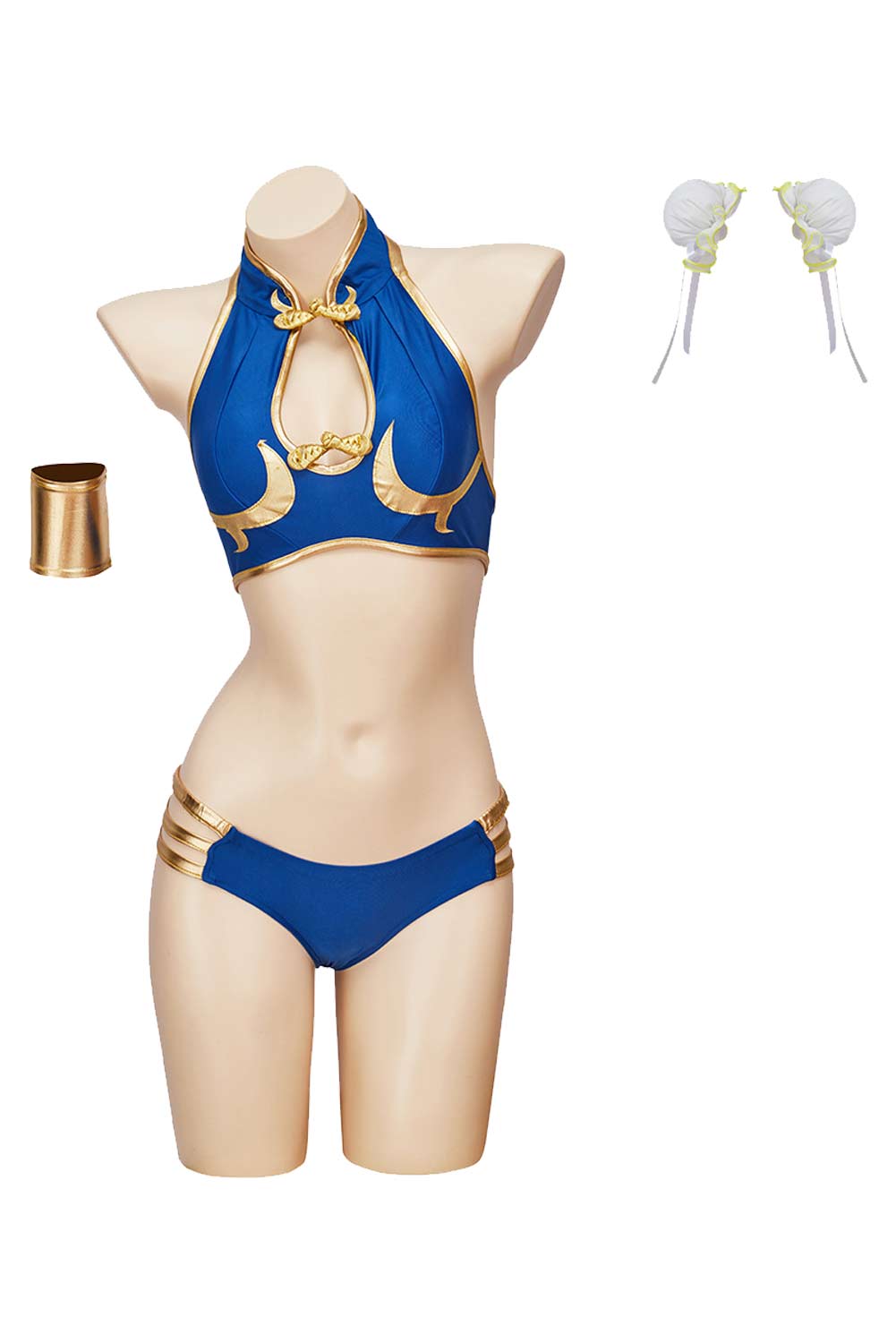 Game Street Fighter ChunLi 2 Piece Set Bikini Swimsuit Outfits Halloween Carnival Suit Cosplay Costume
