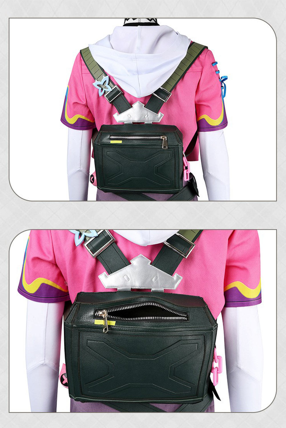 Game Valorant Clove Cosplay Backpack Crossbody PU Leather Bags Halloween Costume Props