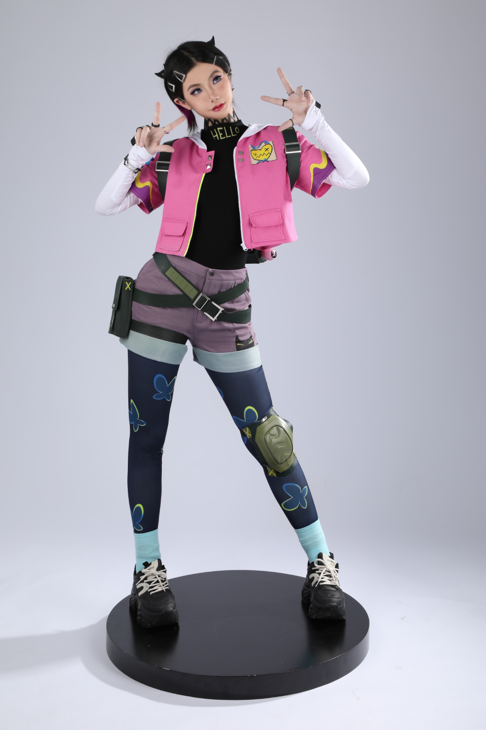 Game Valorant Clove Women Pink Top Pants Full Set Outfits Halloween Carnival Suit Cosplay Costume