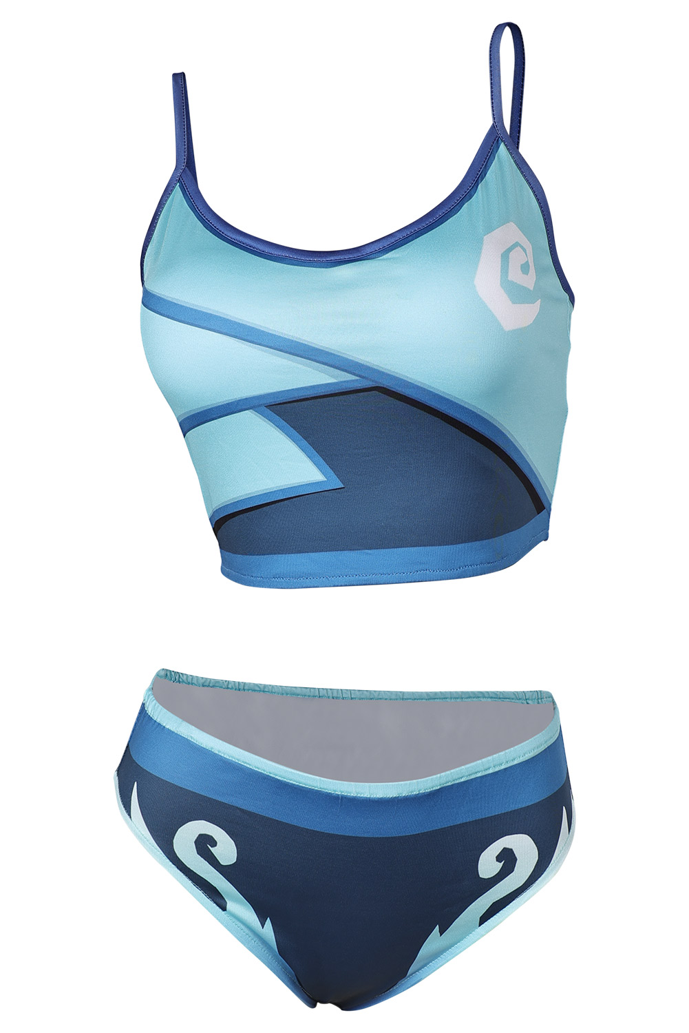 Game Valorant Jett Blue Printed 2 Piece Bikinis Set Swimsuit Outfits Halloween Carnival Suit Cosplay Costume Original Design