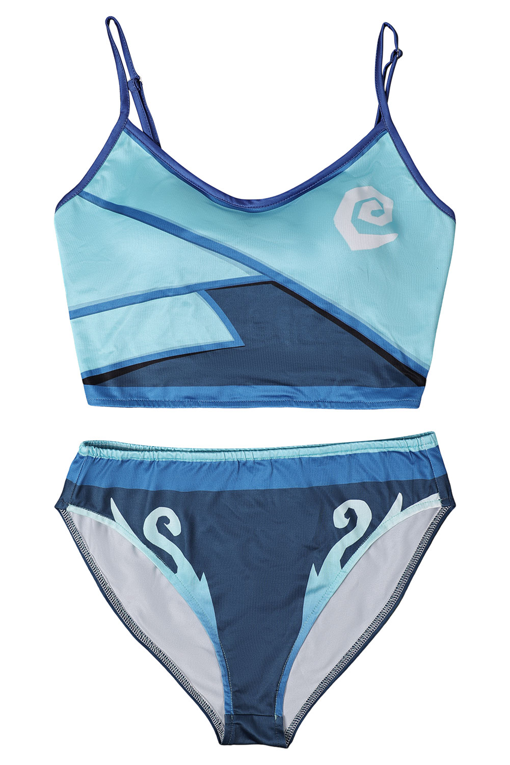 Game Valorant Jett Blue Printed 2 Piece Bikinis Set Swimsuit Outfits Halloween Carnival Suit Cosplay Costume Original Design