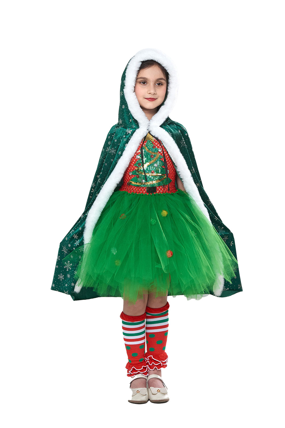 Girls Kids Children Christmas Tree Dress Outfits Halloween Carnival Suit Cosplay Costume