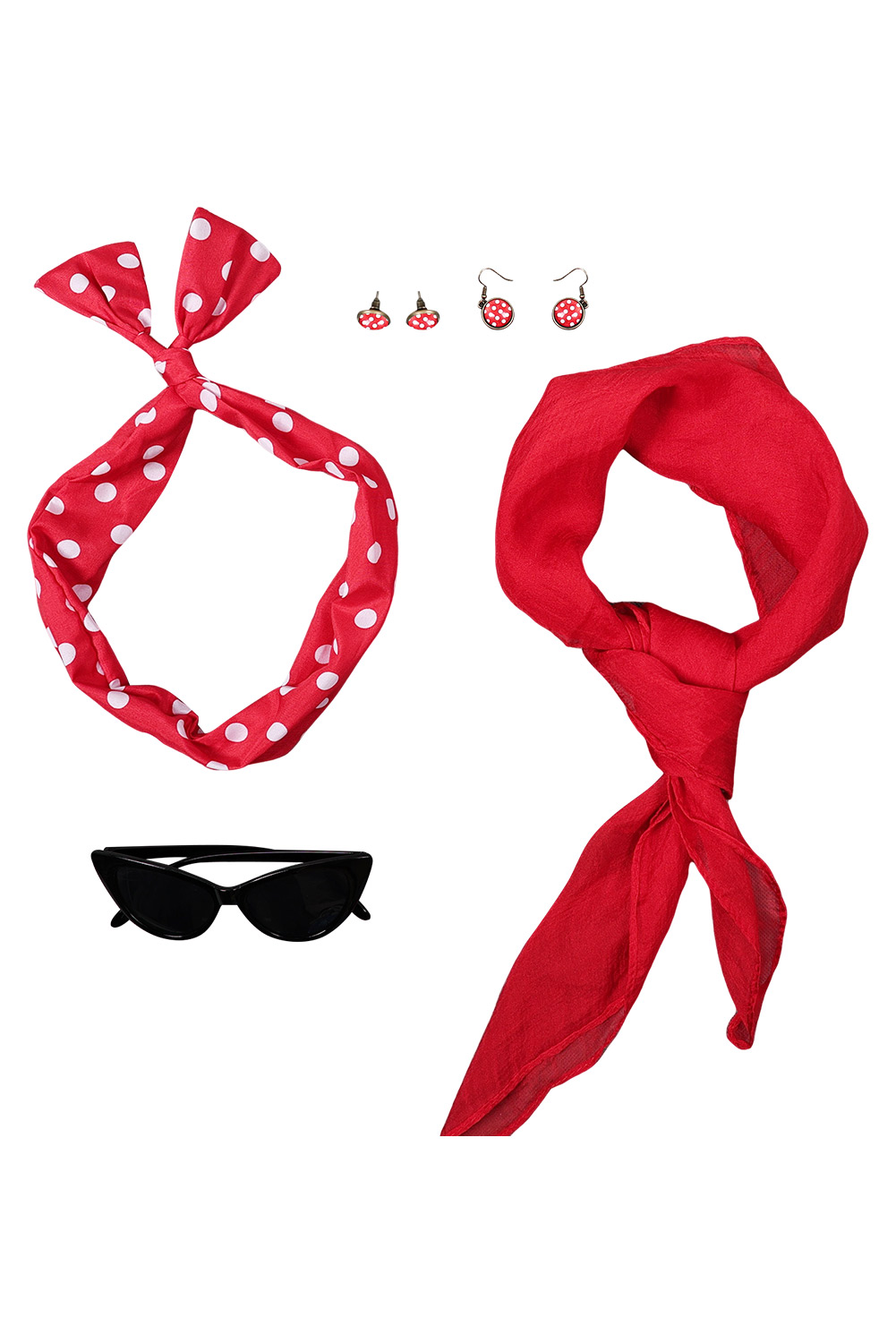 Grease: Rydell High Eforpretty 1950 's Pink Lady Cosplay Red Headband Halloween Costume Accessories