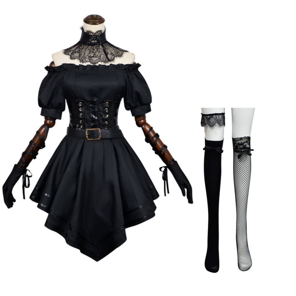 Grok Ani Virtue Girlfriend Woman Goth Dress Set Outfits Halloween Carnival Party Cosplay Costume