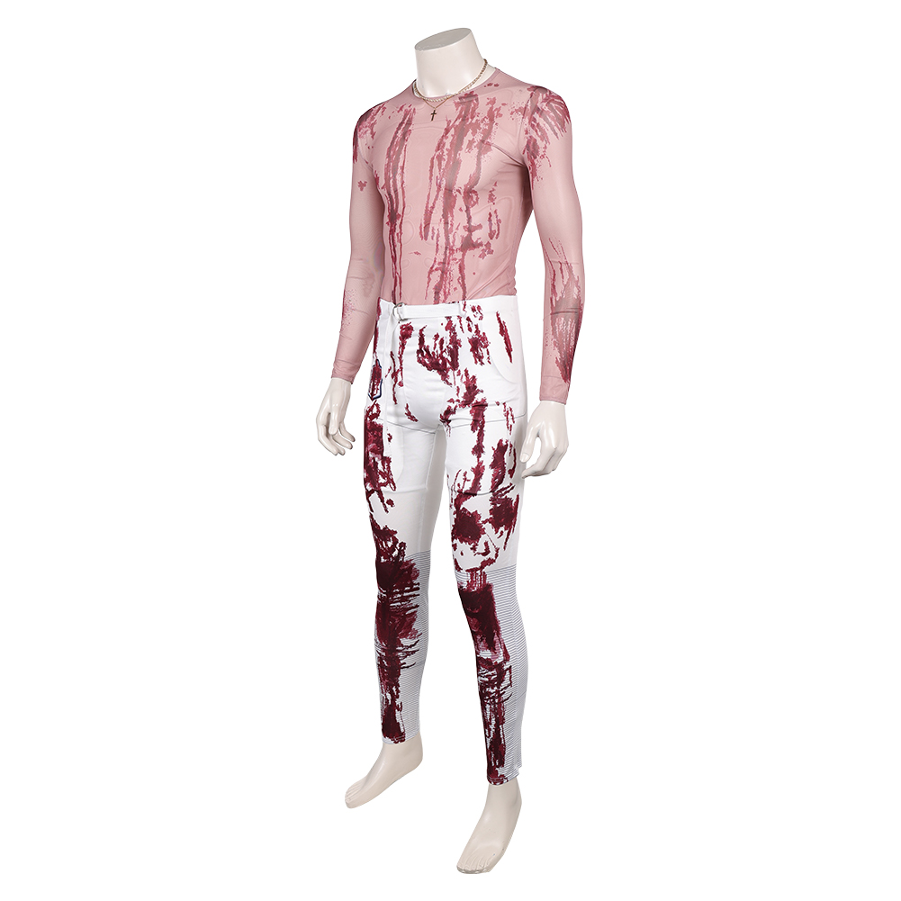 HIM the Movie Cameron Cade Printed Bloodstain Set Outfits Halloween Carnival Party Cosplay Costume