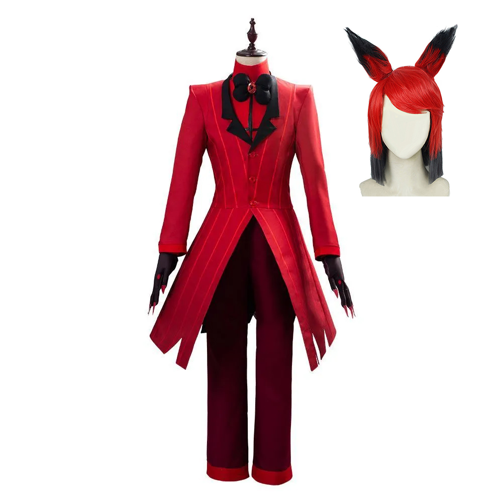 Hazbin Hotel ALASTOR Outfits Red Uniform Halloween Carnival Cosplay Costume