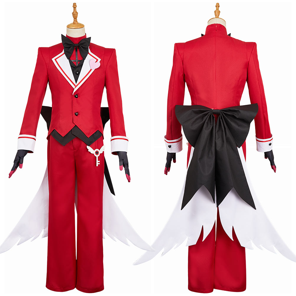 Hazbin Hotel Alastor Maid and Butler Cafe Red Bulter Uniform Halloween Carnival Party Cosplay Costume