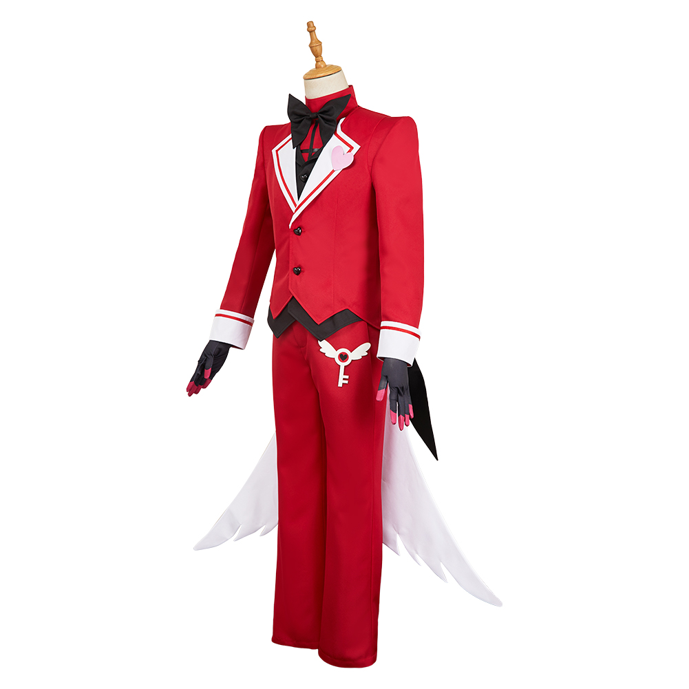 Hazbin Hotel Alastor Maid and Butler Cafe Red Bulter Uniform Halloween Carnival Party Cosplay Costume