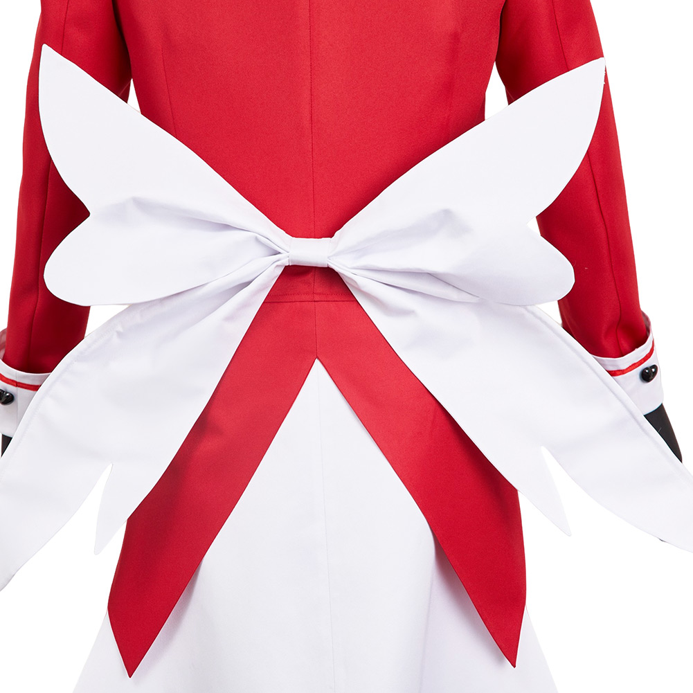 Hazbin Hotel  Lucifer Maid and Butler Cafe Bulter Red Unifrom Halloween Carnival Party Cosplay Costume