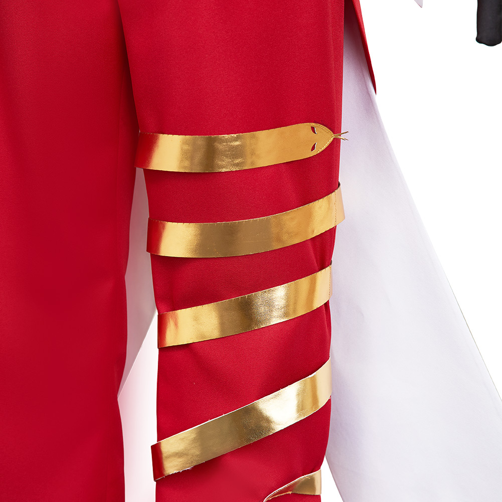 Hazbin Hotel  Lucifer Maid and Butler Cafe Bulter Red Unifrom Halloween Carnival Party Cosplay Costume