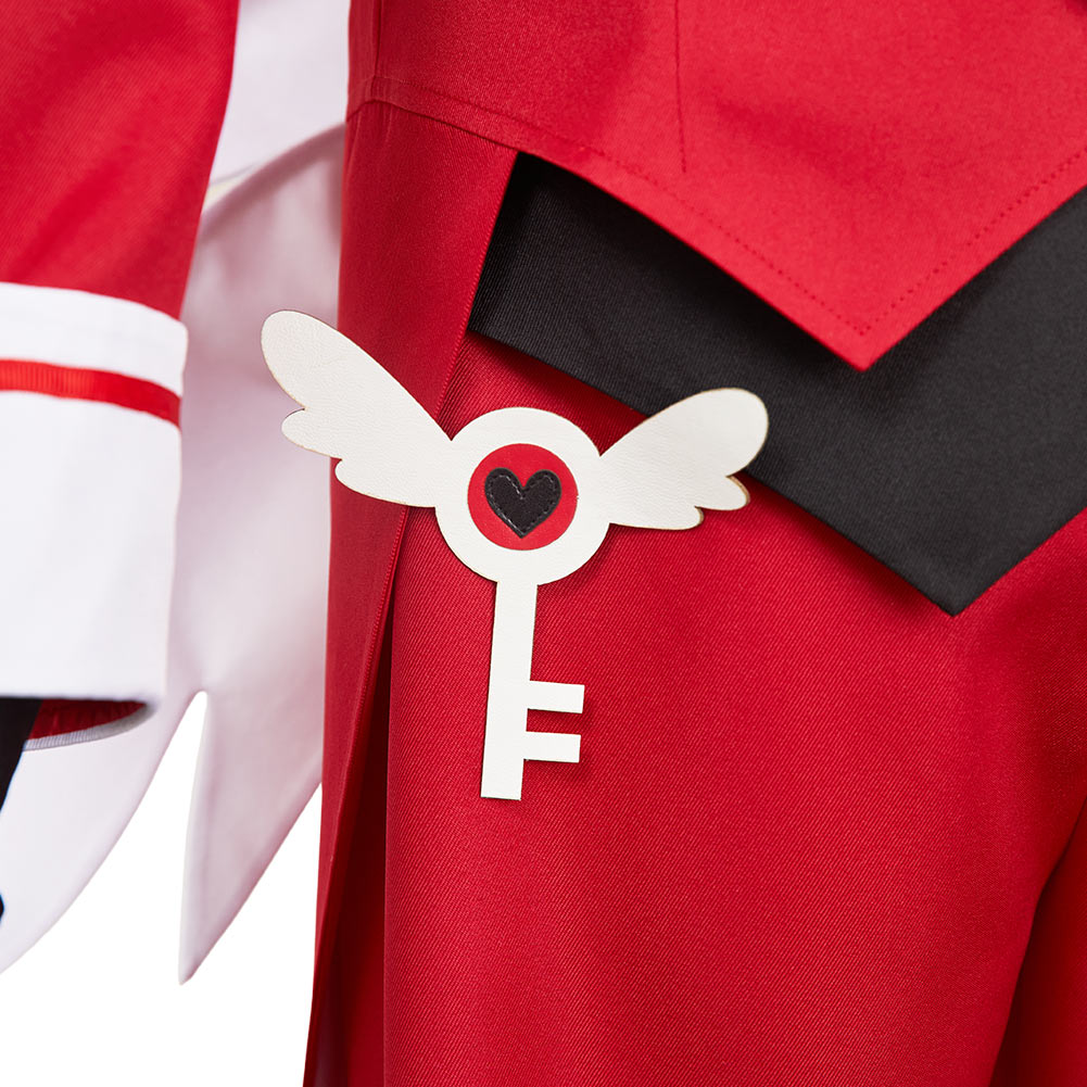 Hazbin Hotel  Lucifer Maid and Butler Cafe Bulter Red Unifrom Halloween Carnival Party Cosplay Costume