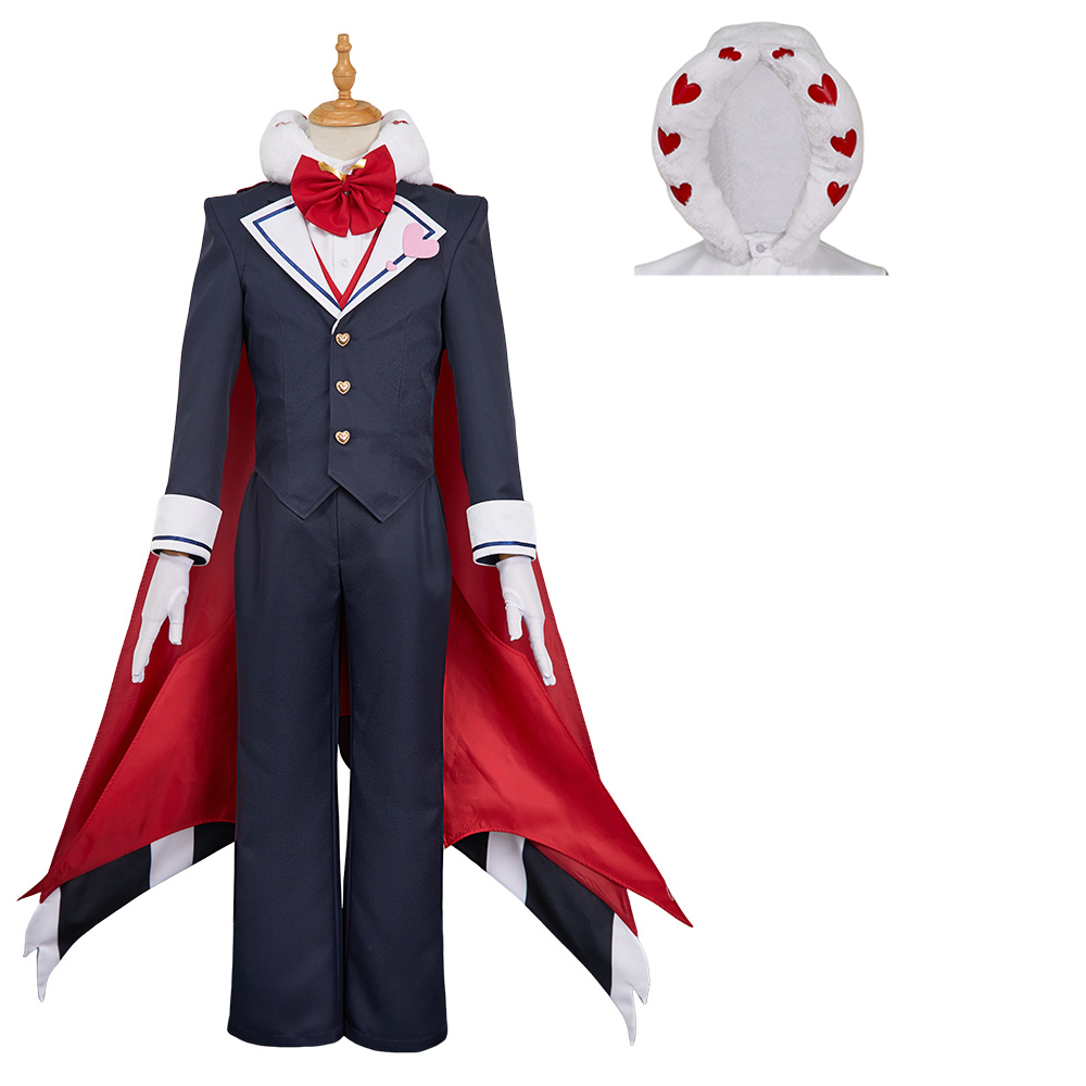 Hazbin Hotel Valentino Maid and Butler Cafe Butler Uniform Halloween Carnival Party Cosplay Costume