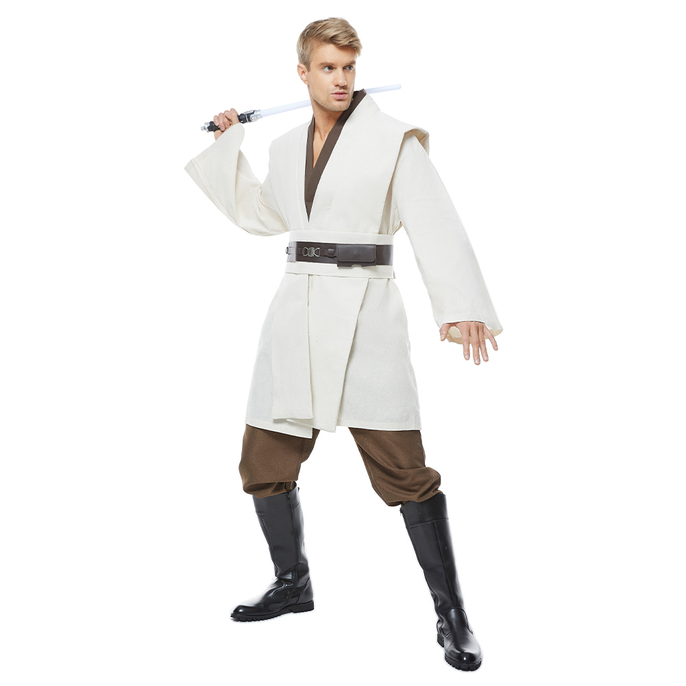Jedi Knight Cosplay Costume White Version No Cloak Halloween Carnival Suit