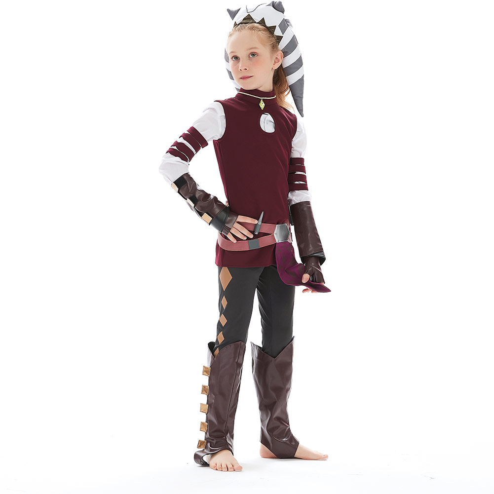 Kids Children Ahsoka Tano Cosplay Costume Outfits Halloween Carnival Suit