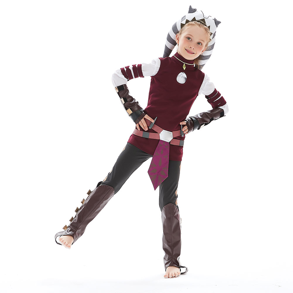 Kids Children Ahsoka Tano Cosplay Costume Outfits Halloween Carnival Suit