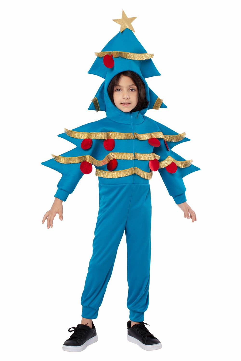 Kids Children Christmas Tree Blue Outfits Halloween Carnival Suit Cosplay Costume