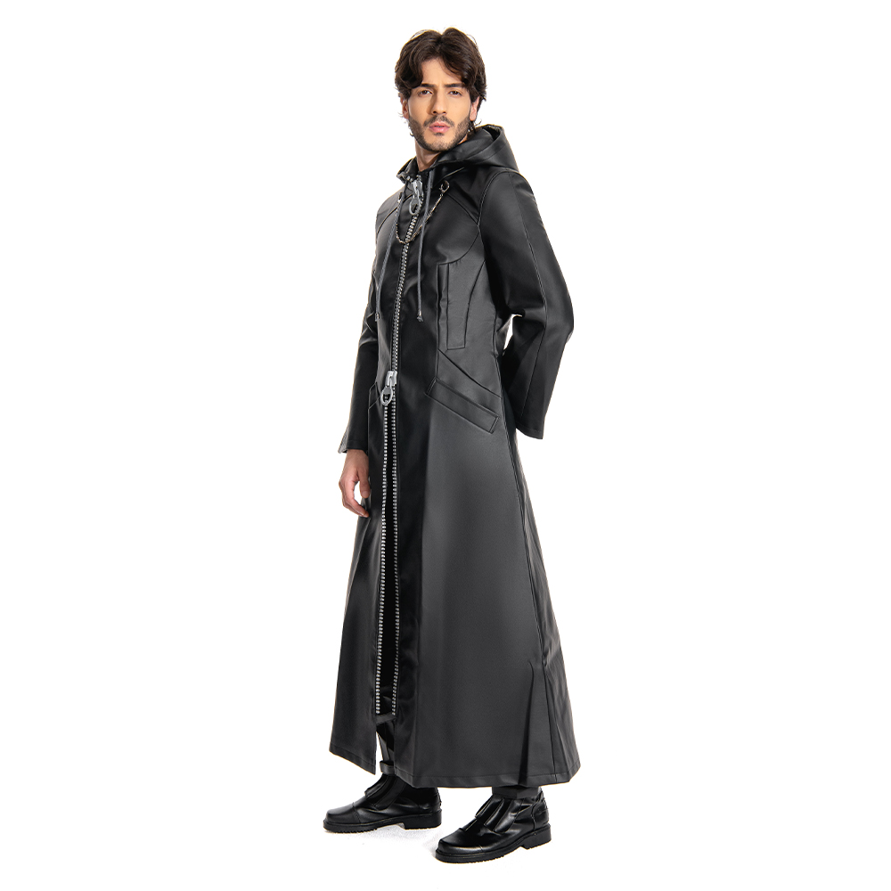 Kingdom Hearts III-office Black Leather Coat Uniform Cosplay Costume