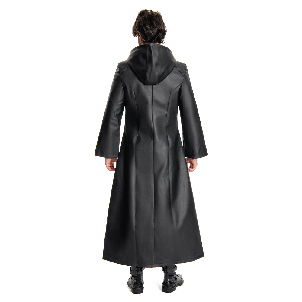 Kingdom Hearts III-office Black Leather Coat Uniform Cosplay Costume