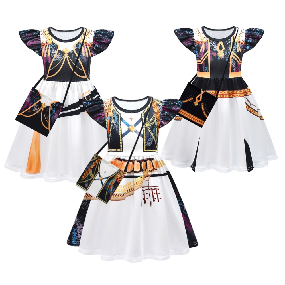 Kpop Demon Hunters Huntrix Golden Bag Dress Set For Kids Children Halloween Carnival Party Cosplay Costume