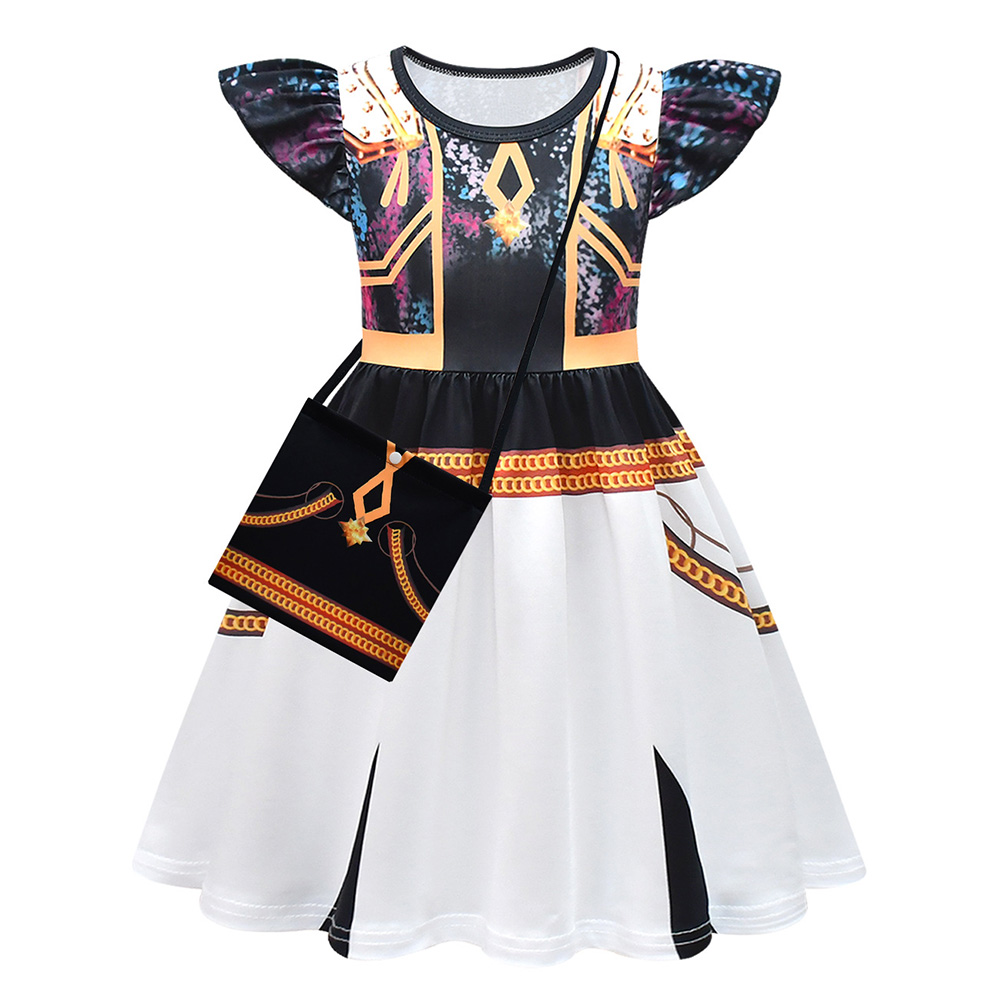 Kpop Demon Hunters Huntrix Golden Bag Dress Set For Kids Children Halloween Carnival Party Cosplay Costume