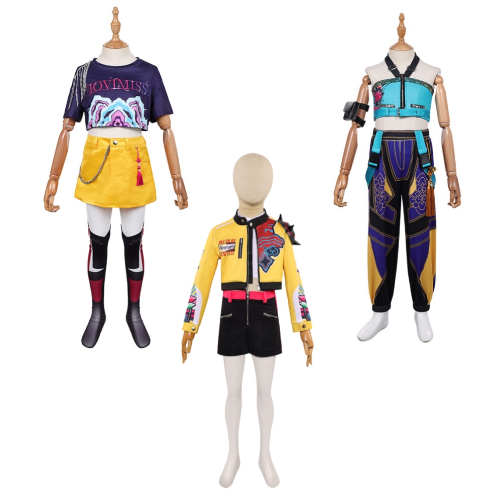 Kpop Demon Hunters Huntrix Team Outfits For Kids Children Halloween Carnival Party Cosplay Costume