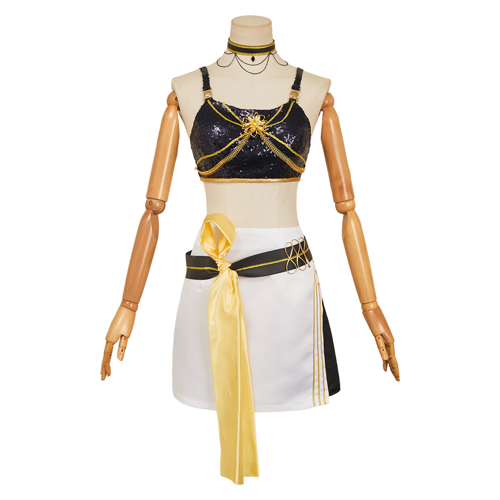 Kpop Demon Hunters Mira Golden Black Inner Top Skirt  Halloween Carnival Party Cosplay Costume