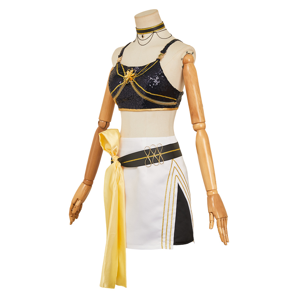 Kpop Demon Hunters Mira Golden Black Inner Top Skirt  Halloween Carnival Party Cosplay Costume