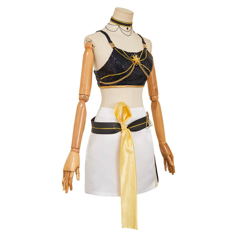 Kpop Demon Hunters Mira Golden Black Inner Top Skirt  Halloween Carnival Party Cosplay Costume