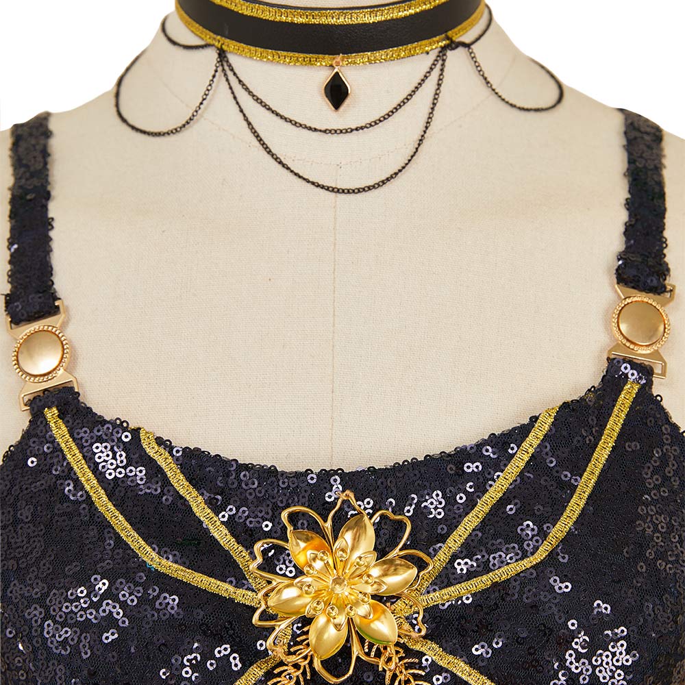 Kpop Demon Hunters Mira Golden Black Inner Top Skirt  Halloween Carnival Party Cosplay Costume