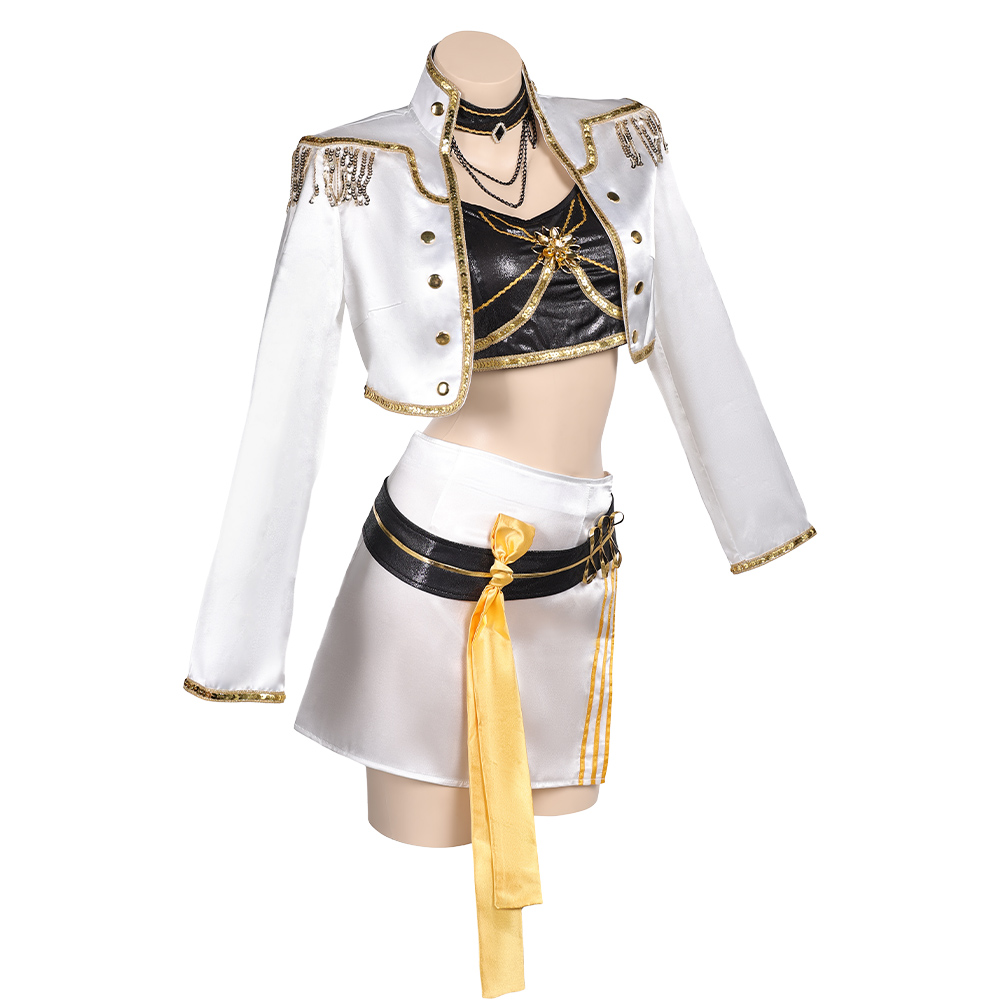 Kpop Demon Hunters Mira Golden White Uniform Halloween Carnival Party Cosplay Costume